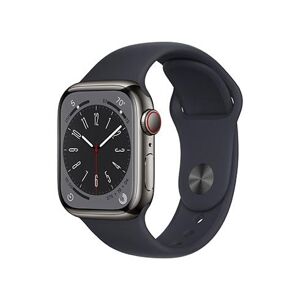 Apple Watch 8 GPS + Cellular 41mm Graphite Stainless Steel Case with Midnight Sport Band MNJJ3CS/A - Smart hodinky
