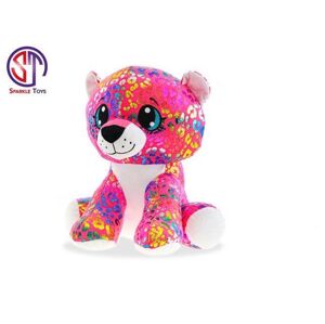 MIKRO -  Leopard Rainbow Star Sparkle plyšový farebný 24cm sediaci 0m+ 93523 - Plysová hracka