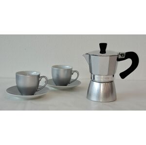 AB LINE 80832TO - Kávovar na 2 šálky+2 šálky s tanier,strieb.set
