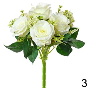 Kytica ruža BIELA 35cm 201980B - Umelé kvety