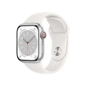 Apple Watch 8 GPS + Cellular 41mm Silver Aluminium Case with White Sport Band MP4A3CS/A - Smart hodinky