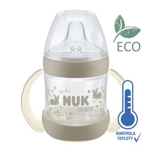 NUK Fľaša dojčenská For Nature na učenie s kontrolou teploty, hnedá 150 ml 10743073hne