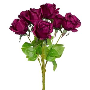 Kytica ruža tm. fialová 45cm 211521 - Umelé kvety