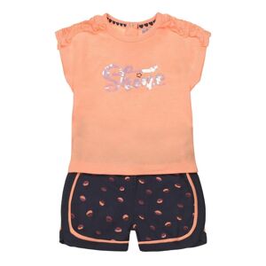 DIRKJE Set 2.d tričko kr. rukáv + nohavice krukáv neónová oranžová dievča veľ.86 T46427-35-86