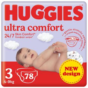 HUGGIES® Plienky jednorazové Ultra Comfort Mega 3 (4-9 kg) 78 ks 1677199