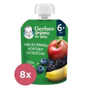 8x GERBER Organic Kapsička jablko, banán, čučoriedka a černica 90 g? VP-F170850