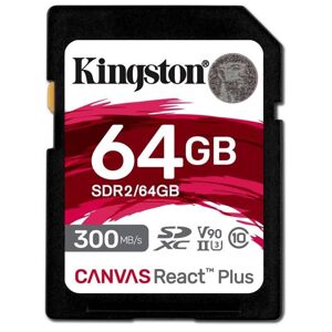 Kingston Canvas React Plus SDXC 64GB UHS-II U3 V90 Class 10 (r300MB,w260MB) SDR2/64GB - Pamäťová karta SD