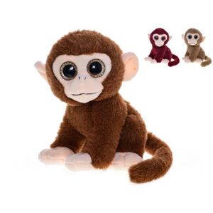 MIKRO -  Opica plyšová sediaca 20cm veľké oči 3farby 0m+ 93264 - plyšová hračka