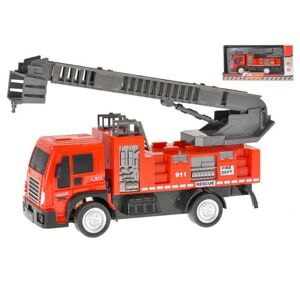 MIKRO -  Auto hasiči 20,5cm na zotrvačník výsuvný a otočný rebrík 61470 - autíčko