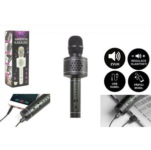 Teddies Mikrofón Karaoke Bluetooth čierny na batérie s USB káblom 00850437