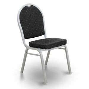 JEFF 2 NEW CI - Stohovateľná stolička čierna/sivý rám