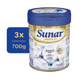 3x SUNAR Premium 1 Mlieko počiatočné 700 g VP-F172375
