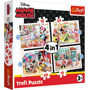 Trefl Trefl Puzzle 4v1- Minnie s priateľmi / Disney Minnie 34355