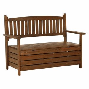 DILKA HN - Záhradná lavička úložným priestorom, hnedá 124 cm
