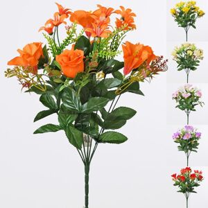 Kytica ruža + ľalia 43cm ČERVENÁ 1001437CE - Umelé kvety