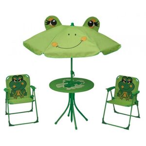 SET LEQ MELISENDA Rana, ŽABA 802417 - Set záhradný,zelený- slnečník 105 cm, stôl 50 cm, 2 stoličky, max. 30kg