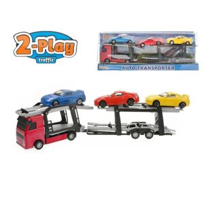 MIKRO -  2-Play Traffic prepravník áut kov 26cm 1:60 + 3auta 25061 - autíčka
