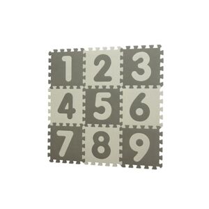 BABYDAN Hracia podložka Puzzle Grey s Číslami 90 x 90 cm BD1000-21