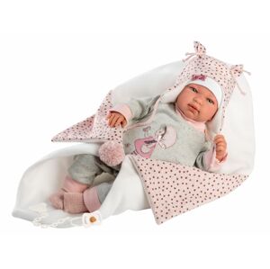 Llorens Llorens 84460 NEW BORN - realistická bábika bábätko so zvukmi a mäkkým látkovým telom - 44 MA4-84460