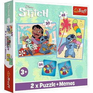 Trefl Trefl Sada 3v1 Lilo&Stitch: Šťastný deň (2x puzzle + pexeso) 93585