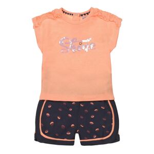 DIRKJE Set 2.d tričko kr. rukáv + nohavice krukáv neónová oranžová dievča veľ.116 T46427-35-116