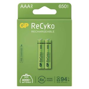 GP ReCyko HR03 (AAA) 650mAh 2ks B2116 - Nabíjacie batérie