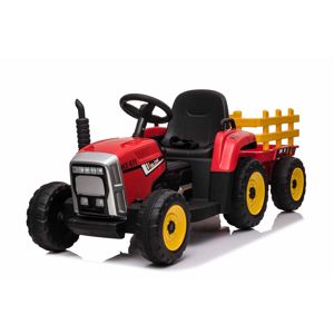 BENEO Elektrický Traktor WORKERS s vlečkou, červený, diaľkový ovládač ELECTRIC_TRACTOR_WORKER_RED - Elektrický Traktor