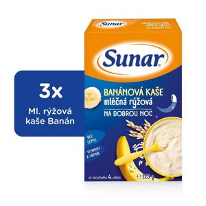 3x SUNAR Kaša mliečna na dobrú noc banánová 225 g VP-F011443