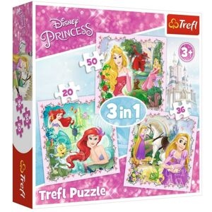 Trefl Trefl Puzzle 3v1  Rapunzel, Aurora a Ariel  Disney Princess 34842