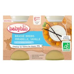 BABYBIO Brassé z ovčieho mlieka mirabelky vanilka 2x 130 g 51088