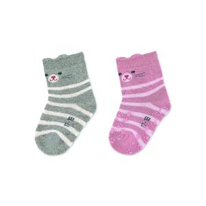 STERNTALER Ponožky protišmykové Mačička ABS 2ks 3D ušká light grey dievča veľ. 19/20 cm- 12-18 m 8111921-545-20