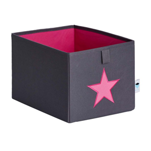 LOVE IT STORE IT Malý box na hračky - šedý, ružová hviezda li-671855 - Box na hračky