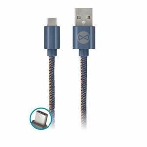 Forever USB-C kábel 1m modrý jeans - Prepojovací kábel 2A