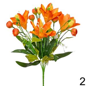 Kytica Ľalia + Ranunculus 35cm oranžová 1001345O - Umelé kvety