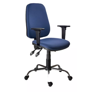 1140 ASYN C D4 MO + BR06 - kancelárska stolička, látka DORA D4 modrá s podrúčkami BR 06