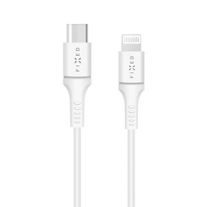 FIXED kábel USB-C to Lightning PD 2m biely - Datový a nabíjací kábel USB-C - Lightning PFI 60W