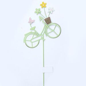 Zápich bicykel kov zelený 18x55cm 207938 - Dekorácia