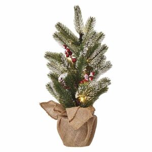 Emos LED vianočný stromček zasnežený, 52cm, 3x AA, vnútorný, teplá biela, časovač DCTW04 - Vianočná dekorácia
