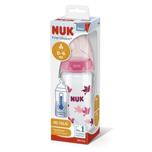 NUK FC+ Fľaša sklenená s kontrolou teploty 240 ml - růžová 10745121r