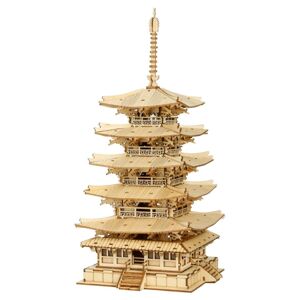 RoboTime drevené 3D puzzle Päťposchodová pagoda TGN02 - 3D skladačka