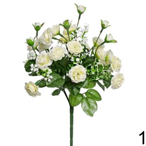 Kytica mini ruža biela 33 cm 1000860B - Umelé kvety