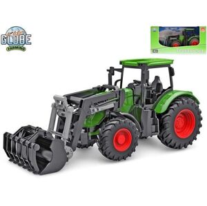 MIKRO -  Kids Globe traktor zelený s predným nakladačom voľný chod 27cm 540472 - traktor