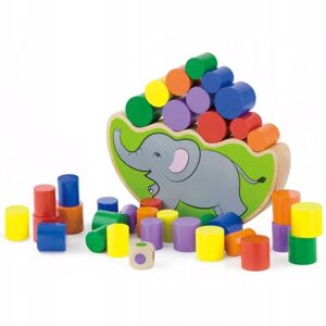 Viga Drevený balančný slon 403901 - Drevené hračky
