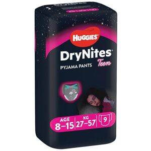 HUGGIES® DryNites Nohavičky plienkové jednorazové pre dievča 8-15 rokov (27-57 kg) 9 ks 1216699