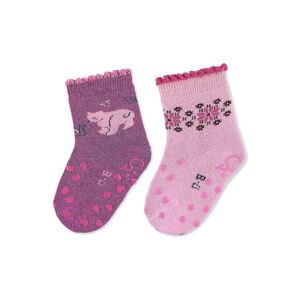 STERNTALER Ponožky protišmykové Medvedík ABS 2ks v balení light red dievča veľ. 21/22 cm- 18-24 m 8112324-818-22
