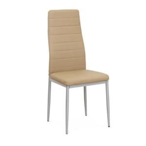 COLETA NOVA BE/SI 0000182180 - stolička jedálenská béžová ekokoža / sivý kov