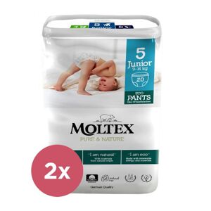 2x MOLTEX Pure&Nature Nohavičky plienkové jednorázové 5 Junior (9-14 kg) 20 ks VP-F163925