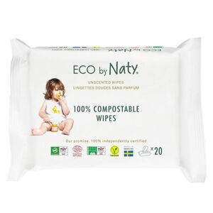 ECO BY NATY Obrúsky vlhčené cestovné neparfumované Sensitive Eco 20 ks 73naty