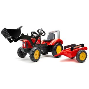 Falk FALK Šliapací traktor 2020M Supercharger s nakladačom a vlečkou - červený FA2020M