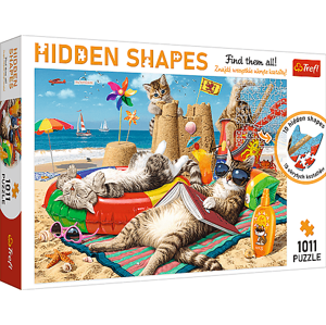Trefl Trefl Puzzle 1000 Hidden Shapes - Mačky na pláži 10674